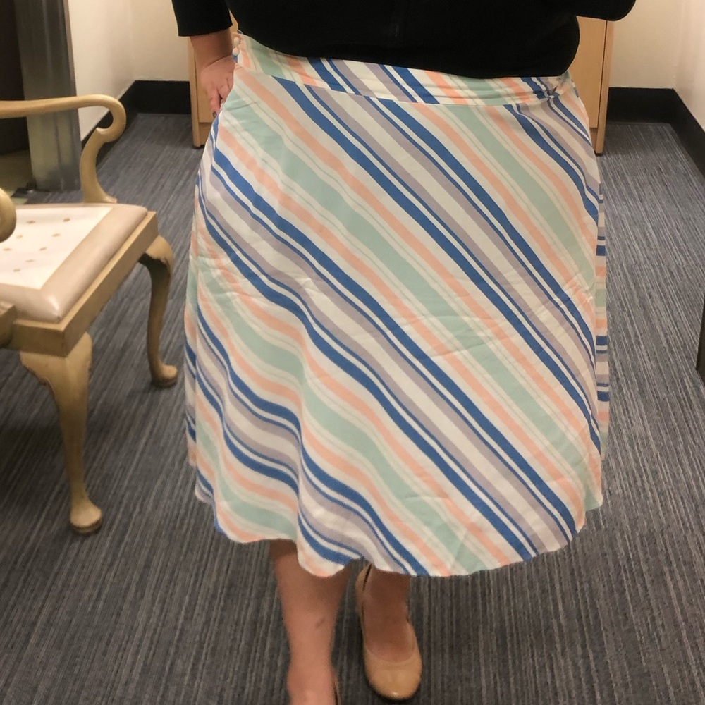 LOFT plus Striped midi skirt